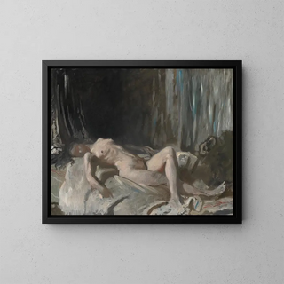 Tutkimus naispuolisesta vartalosta - William Orpen — kehystetty taideteos seinällä