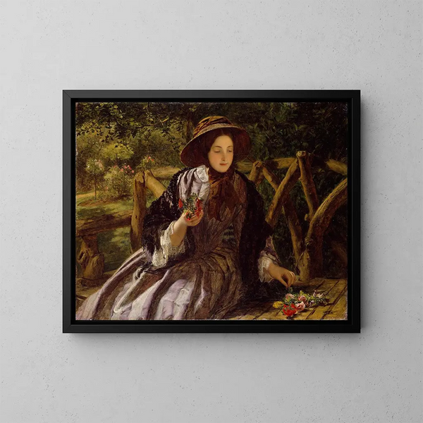 Puutarhankukat, jotka muodostavat kimppun - William Powell Frith — kehystetty taideteos seinällä