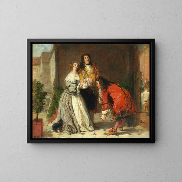 Scène du Bourgeois gentilhomme - William Powell Frith — kehystetty taideteos seinällä