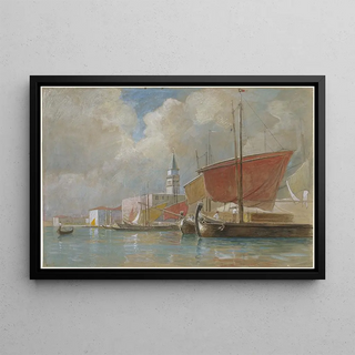 William Stanley Haseltine - Shipping Along the Molo in Venice.webp