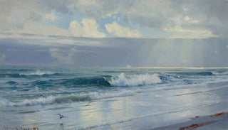 William Trost Richards - Crashing Waves Along the Seashore Off the Coast Rhode Island.webp