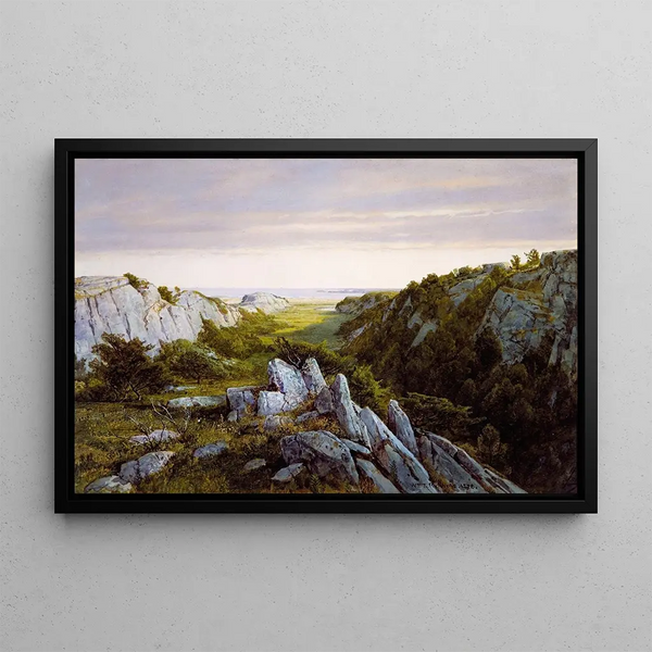 Paratiisin maalaus helvetissä Newport - William Trost Richards — kehystetty taideteos seinällä
