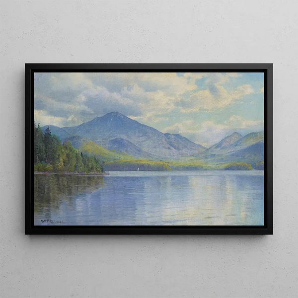 Lake Placid, Adirondack-vuoret - William Trost Richards — kehystetty taideteos seinällä