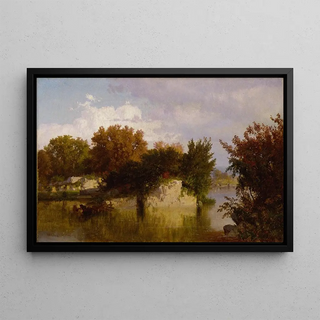 William Trost Richards - Trees along Stream in Fall.webp
