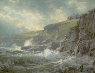 Näkymä taiteilijoiden talosta Graycliff, Newport, Rhode Island - William Trost Richards — näkymä teoksesta