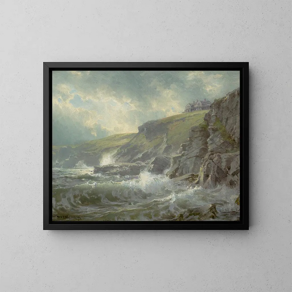 Näkymä taiteilijoiden talosta Graycliff, Newport, Rhode Island - William Trost Richards — kehystetty taideteos seinällä