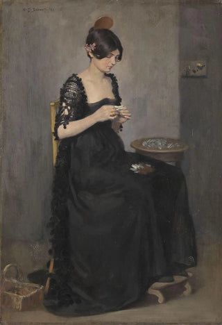 William Turner Dannat - Spanish Girl making Cigarettes.webp
