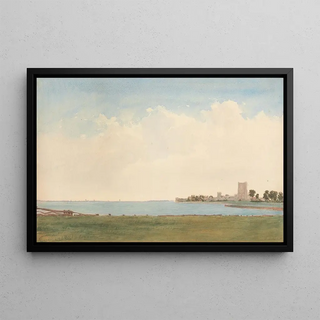 William Turner of Oxford - Porchester Castle A View from Porchester Village Looking across the Water to Portsmouth.webp