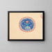 Croquis divers pour dessus de table en marqueterie avec motif floral bleu et orange - Winold Reiss — kehystetty taideteos seinällä