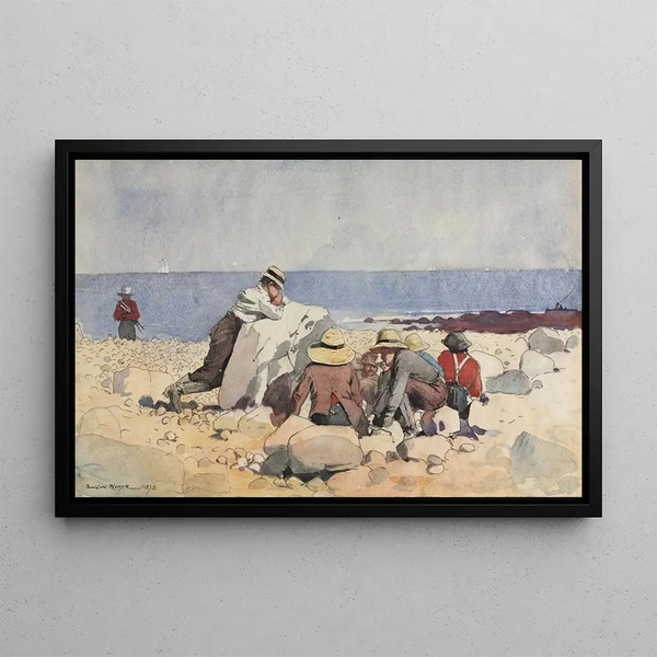Un festin de palourdes - Winslow Homer — kehystetty taideteos seinällä
