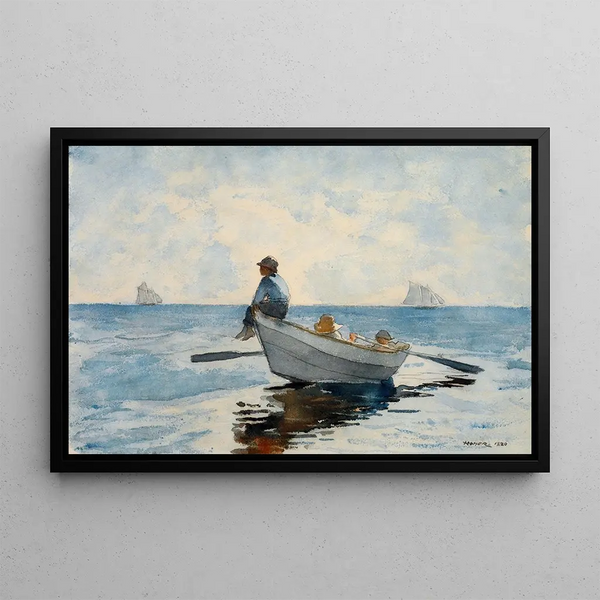 Poikien maalaus doriessa - Winslow Homer — kehystetty taideteos seinällä