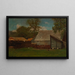 Farmikylän maalaus, jossa on ankkoja ja kanoja - Winslow Homer — kehystetty taideteos seinällä
