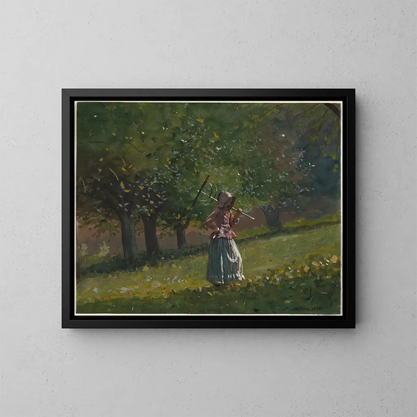 Tytär heinänostokauhalla - Winslow Homer — kehystetty taideteos seinällä