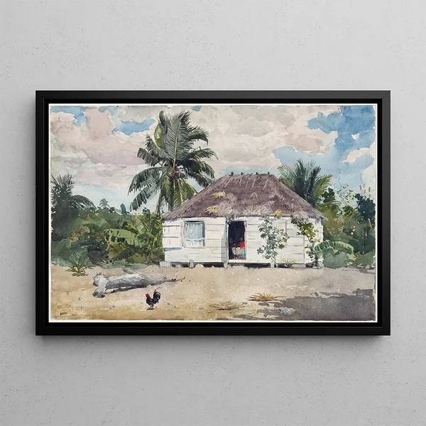 Nassau'n alkuperäiskansan maalaus - Winslow Homer — kehystetty taideteos seinällä