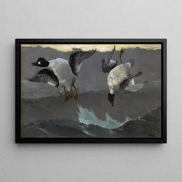 Oikea ja vasen maalaus - Winslow Homer — kehystetty taideteos seinällä
