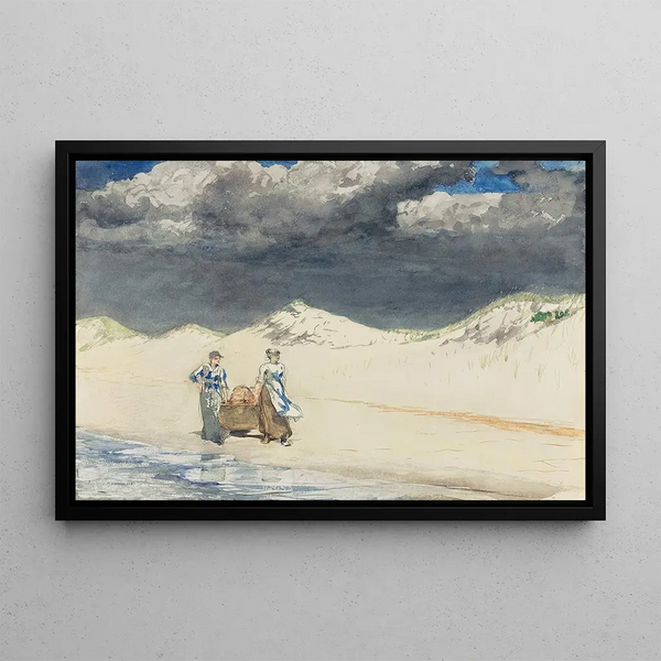 Sandaali ja taivaskuva - Winslow Homer — kehystetty taideteos seinällä