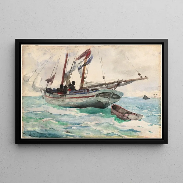 Nassau-säiliöaluksen maalaus - Winslow Homer — kehystetty taideteos seinällä