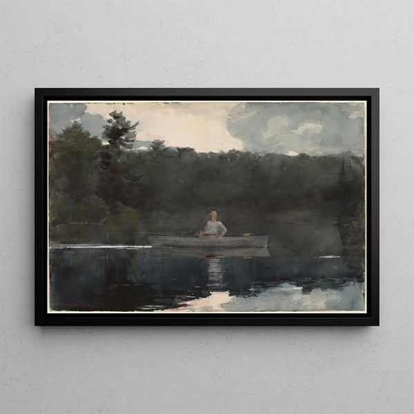 Yksinäinen kalastaja - Winslow Homer — kehystetty taideteos seinällä