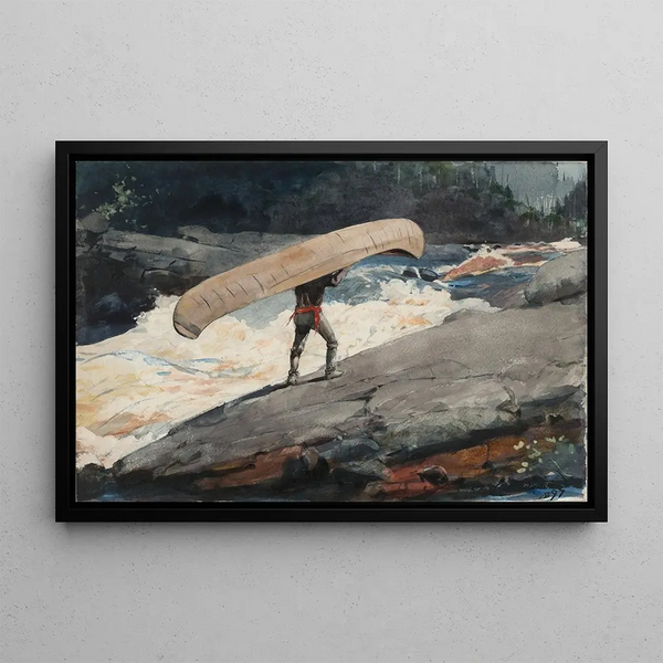 Le Portage - Winslow Homer — kehystetty taideteos seinällä