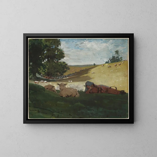 Kuuma iltapäivä - Winslow Homer — kehystetty taideteos seinällä