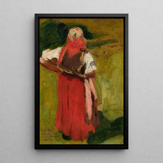 Wodzimierz Tetmajer - Peasant woman back view sketch.webp