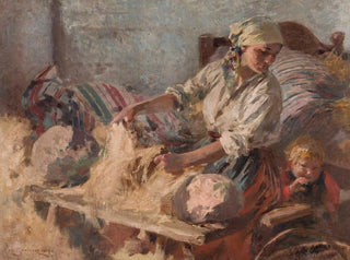 Peignage du lin - Zdzisław Jasiński — näkymä teoksesta