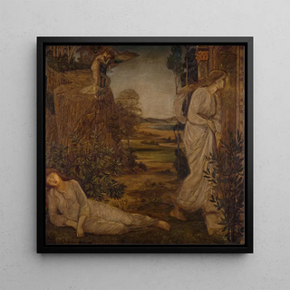 Sir Edward Coley BurneJones - Zephyrus Bearing Psyche to the Mountain.webp