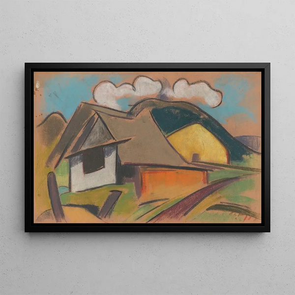 Cottages dans les montagnes - Zolo Palugyay — kehystetty taideteos seinällä