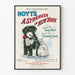 Vintagejuliste A Stranger in New York, jossa mustavalkoinen pentu