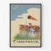 Vintage juliste Aérophagie - Juliste seinäkoriste lentokoneaiheista retroilmailua