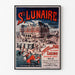 Vintage-juliste Bretagne – Saint-Lunaire, merikylpylä, esillä ohuessa kehyksessä vaalealla seinällä.
