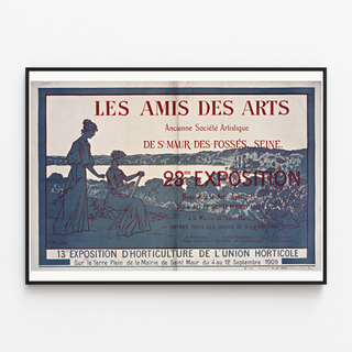 Les Amis des Arts -juliste — Saint-Maur-des-Fossés, ohutkehystettynä vaalealla seinällä.