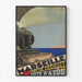 Vintageseinäjuliste Marseille – Côte d’Azur – Roger Broders, esitetty ohuessa kehyksessä vaalealla seinällä.