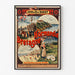 Normandian vintage-juliste – Normandia ja Bretagne — Ouestin rautatiet, ohuessa kehyksessä vaalealla seinällä.