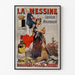 Vintage-mainosjuliste La Messine, likööri, ohuessa kehyksessä vaalealla seinällä.