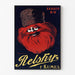 Vintage-mainosjuliste Relskyr - 1° Kumel, ohutkehystetty vaalealla seinällä.