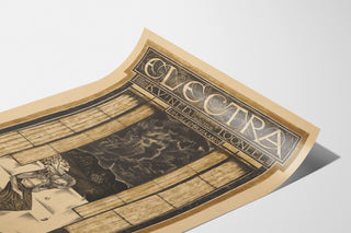 Vintage-teatterijuliste – Electra – Richard Roland Holst, kaartuvalla paperilla perspektiivissä.