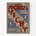 Vintagematkailujuliste – Vichy, les sports toute l’année, ohutkehystettynä vaalealla seinällä.
