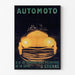 Vintag-juliste Automoto, Saint-Étienne, ohutkehyksessä vaalealla seinällä.