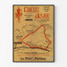 Vintag-juliste Circuit d’Anjou, vaellus, ohutkehyksessä vaalealla seinällä.