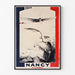 Vintage-juliste Nancy, lentonäytös, ohut kehys vaalealla seinällä.