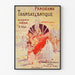 Vintagetyylinen Pariisi-juliste 1900, panorama transatlantique, ohutkehyksessä vaalealla seinällä.