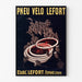 Vintage-juliste Lefort polkupyörän renkaat, ohuessa kehyksessä vaalealla seinällä.