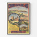 Vintage-juliste Pyrénées et Gascogne, talvikausi, ohuessa kehyksessä vaalealla seinällä.
