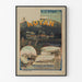 Vintagijuliste Royan, Grand Casino municipal, ohuessa kehyksessä vaalealla seinällä.