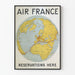 Vintage Air France -juliste lentovaraukartalla