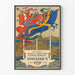 Vintage juliste näyttelystä taide ja teollisuus Tukholmassa 1897