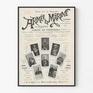 Vintagemilitaristi ja merivoimien juliste – historiallinen sotilaskoriste seinälle