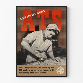 Vintage juliste ATS Cook For The Troops - Keittiön seinäkoriste