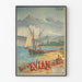 Vintage juliste Evian-les-Bainsin lahdesta - Seinäkoriste matkailusta ja luonnosta